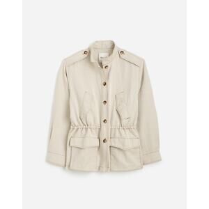 $198 New Madewell Cinched Utility Jacket in Italian Linen Twill - Bone - Small